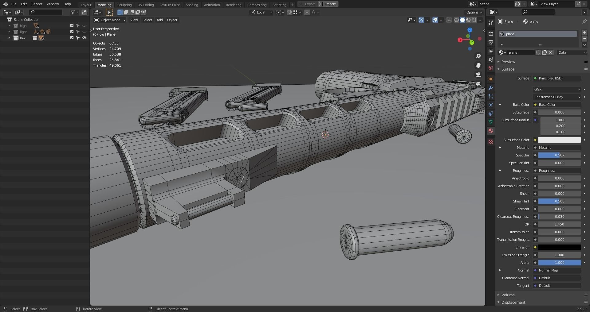 Browning Buck Mark Plus Vision UFX Red gun Low-poly 3D model_22