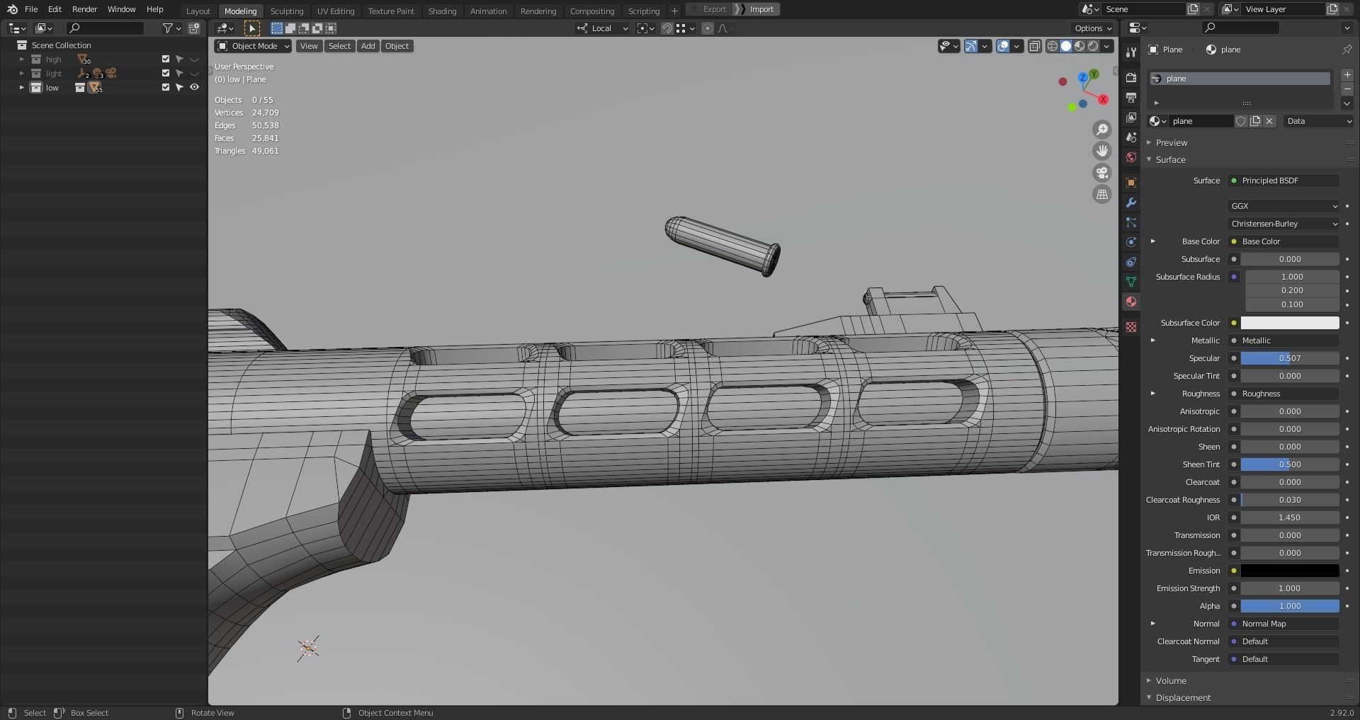 Browning Buck Mark Plus Vision UFX Red gun Low-poly 3D model_17