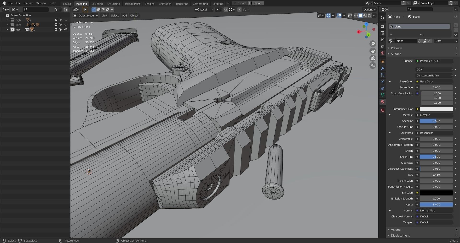 Browning Buck Mark Plus Vision UFX Red gun Low-poly 3D model_21