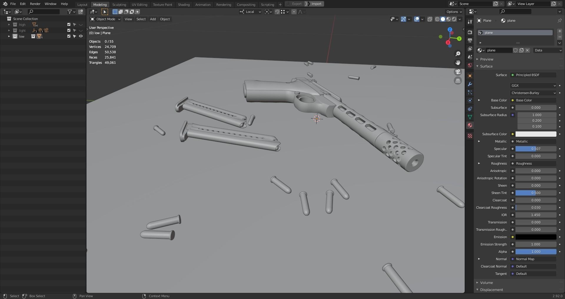 Browning Buck Mark Plus Vision UFX Red gun Low-poly 3D model_10