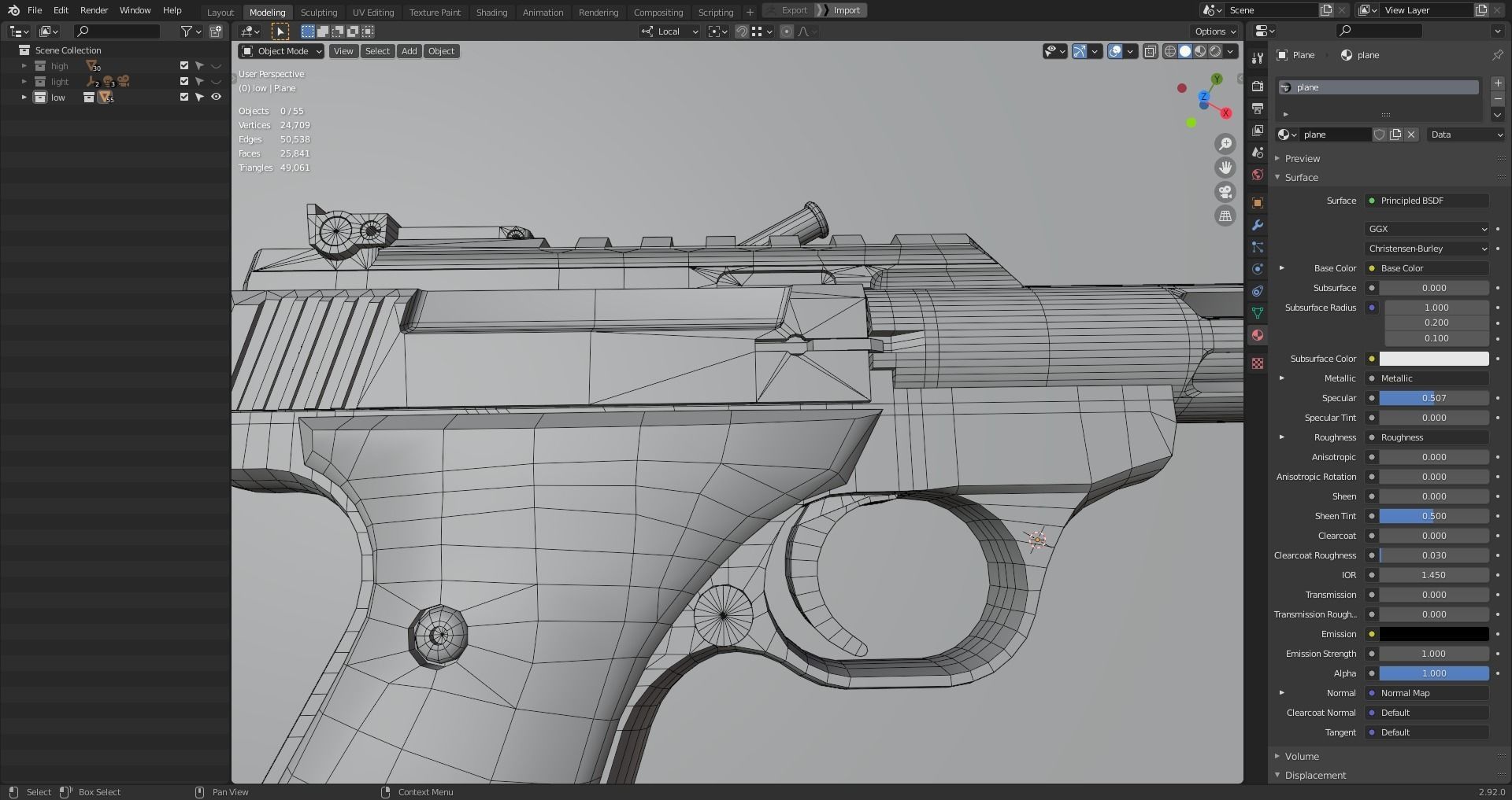 Browning Buck Mark Plus Vision UFX Red gun Low-poly 3D model_18