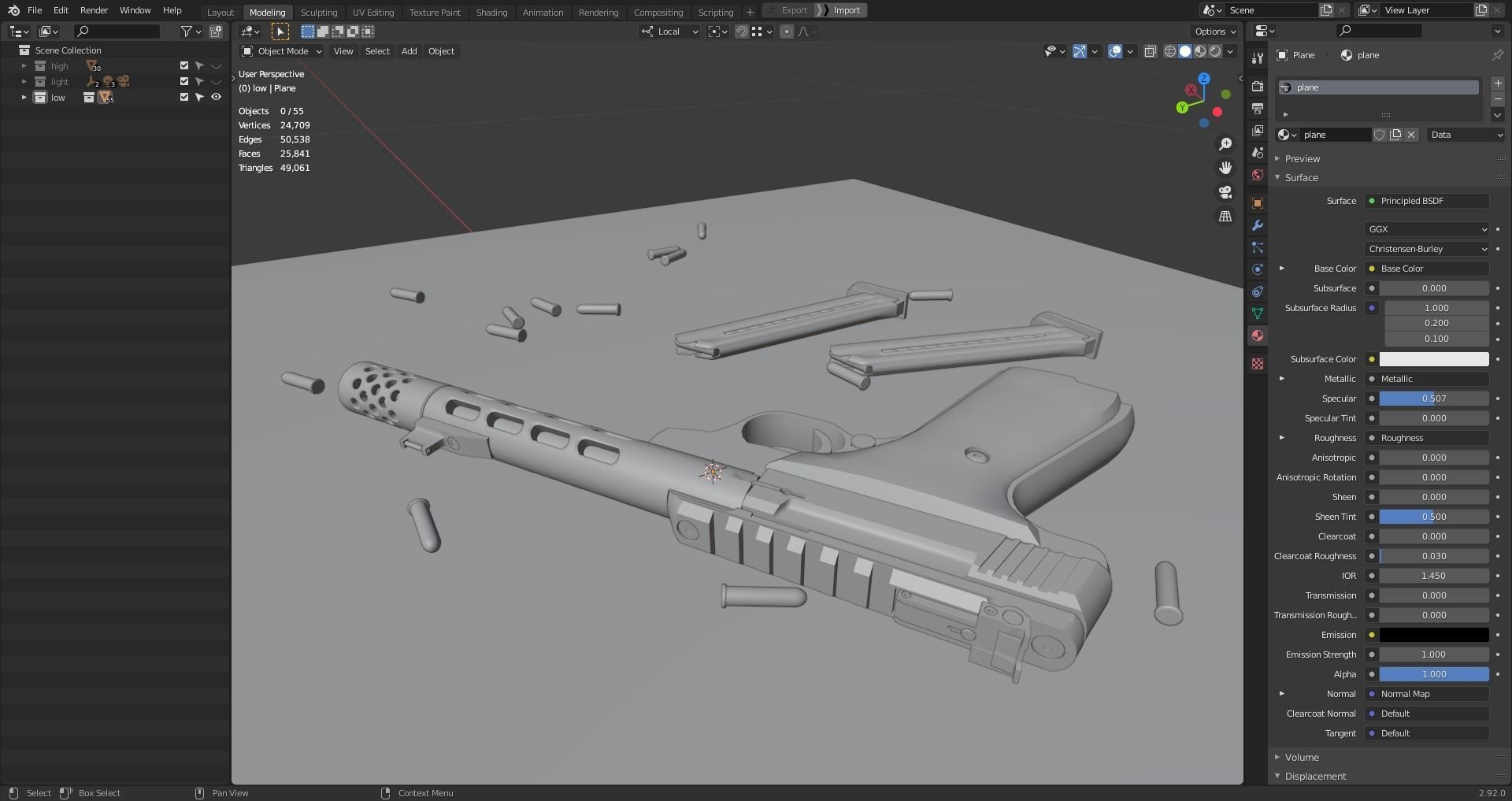 Browning Buck Mark Plus Vision UFX Red gun Low-poly 3D model_8