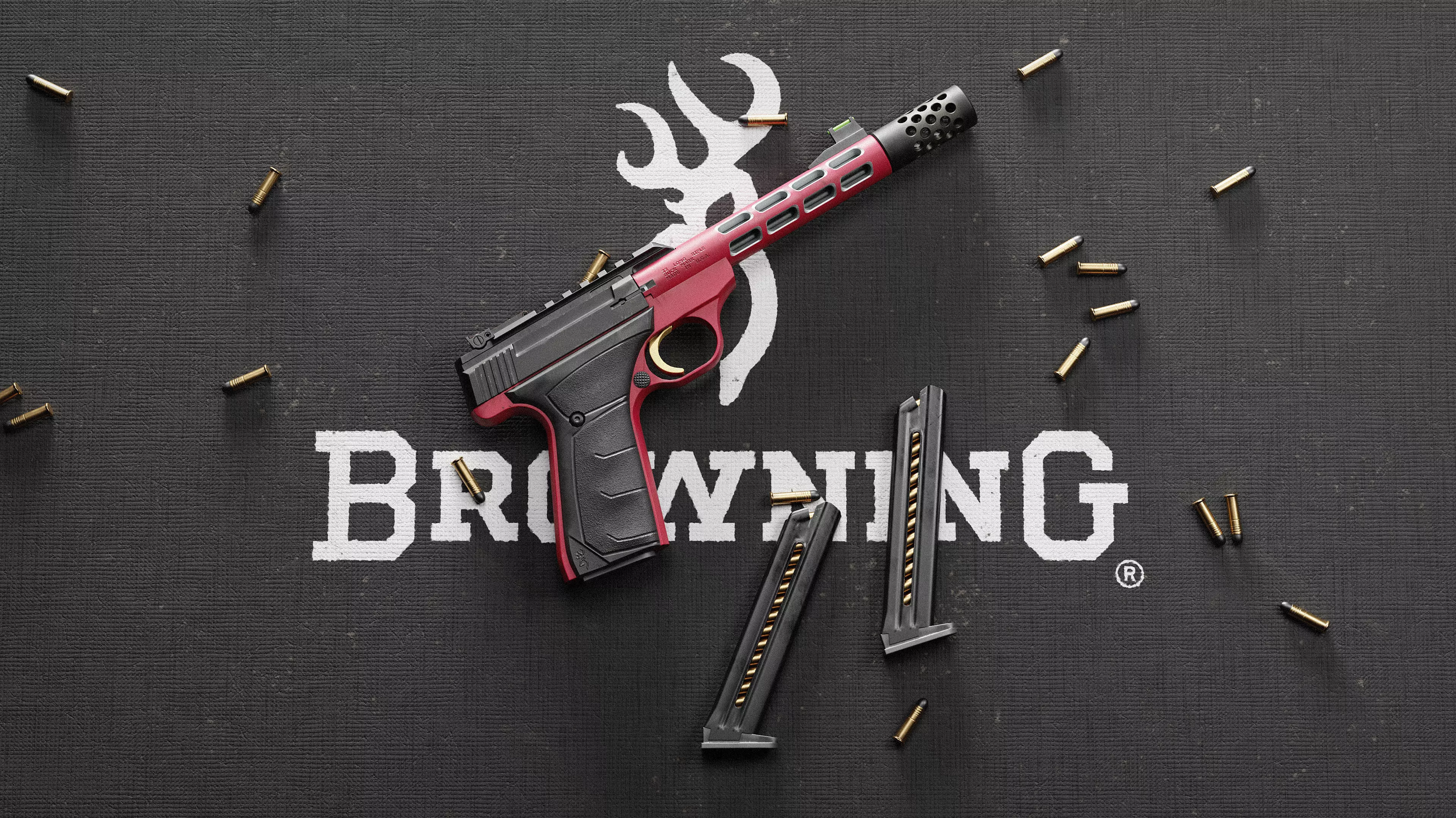 Browning Buck Mark Plus Vision UFX Red gun Low-poly 3D model_0