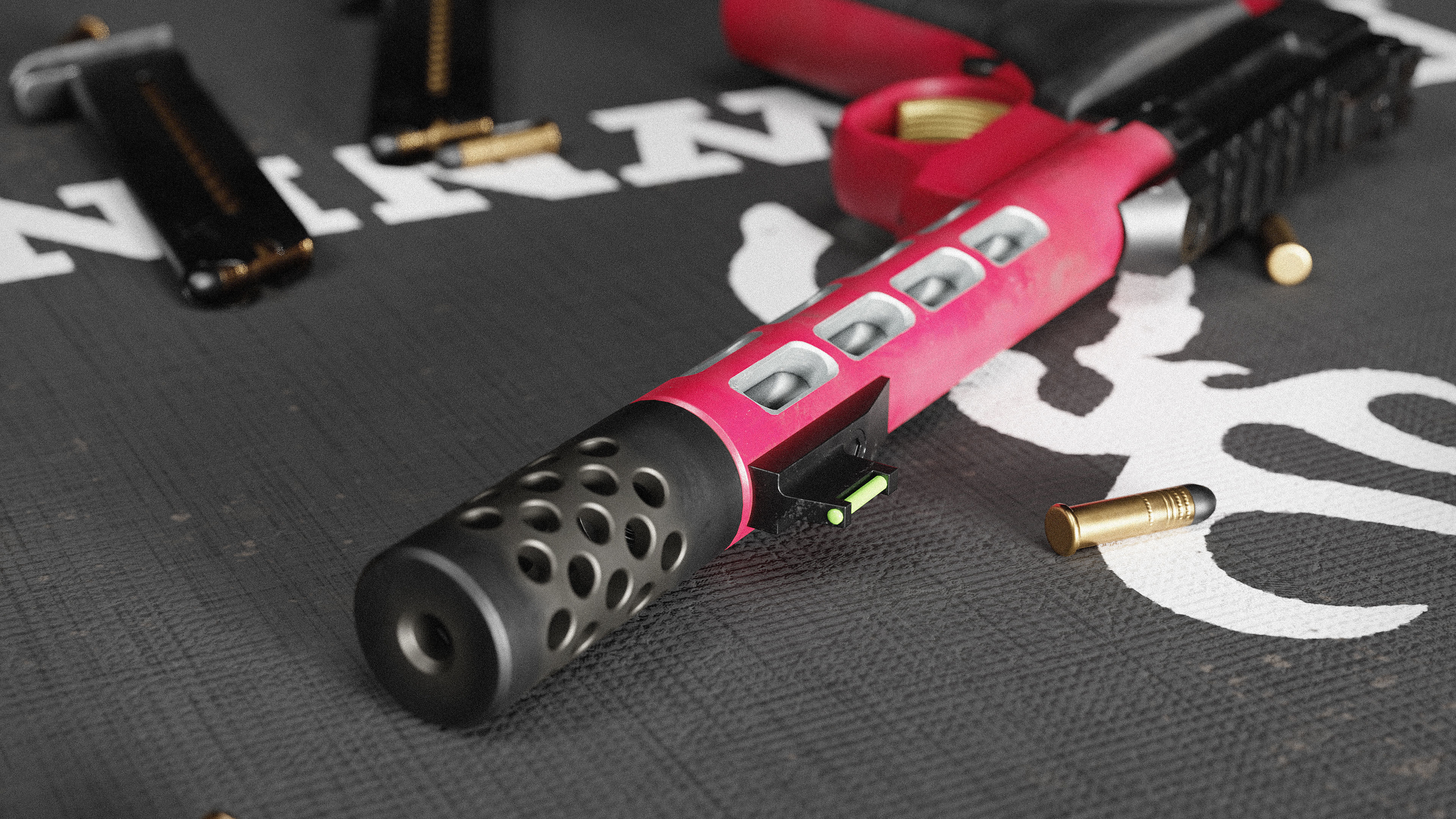 Browning Buck Mark Plus Vision UFX Red gun Low-poly 3D model_6