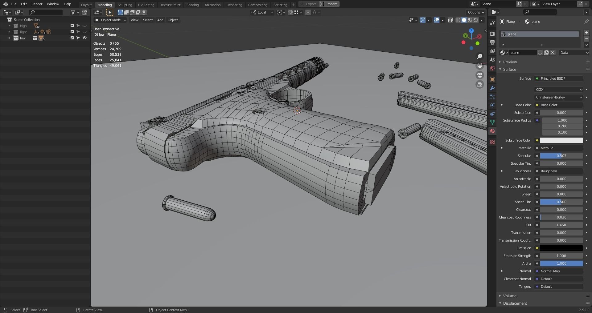 Browning Buck Mark Plus Vision UFX Red gun Low-poly 3D model_19