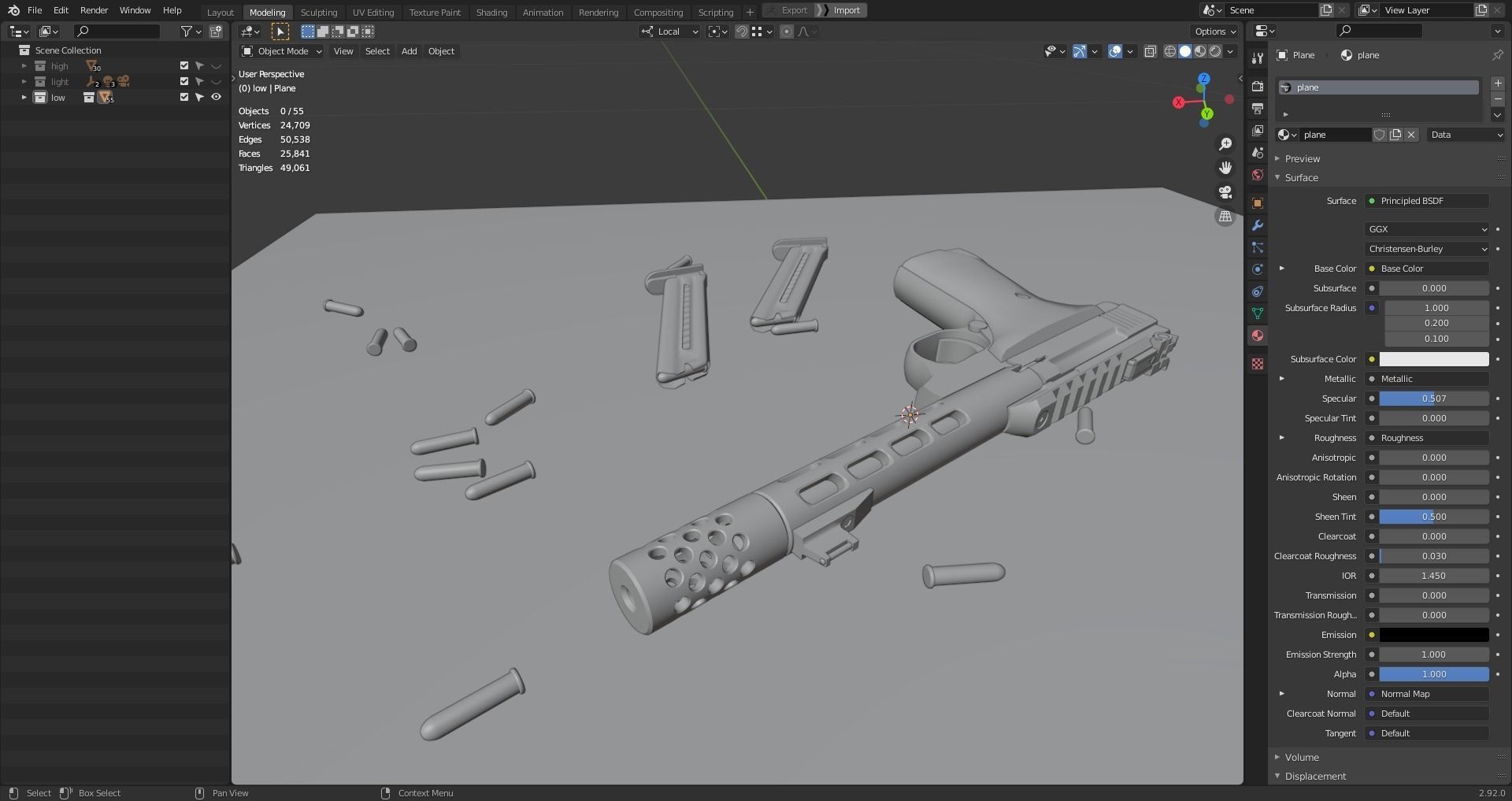 Browning Buck Mark Plus Vision UFX Red gun Low-poly 3D model_9