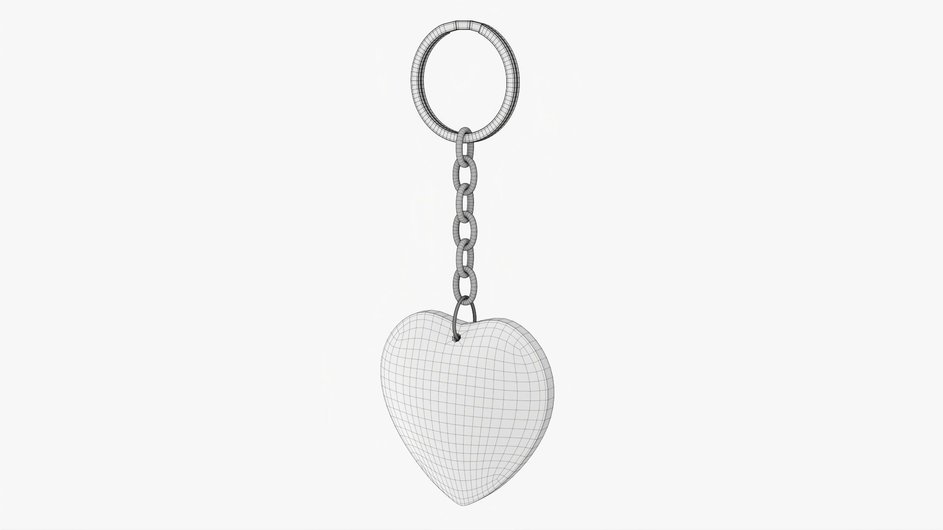 Heart shaped keychain 01 3D model_6