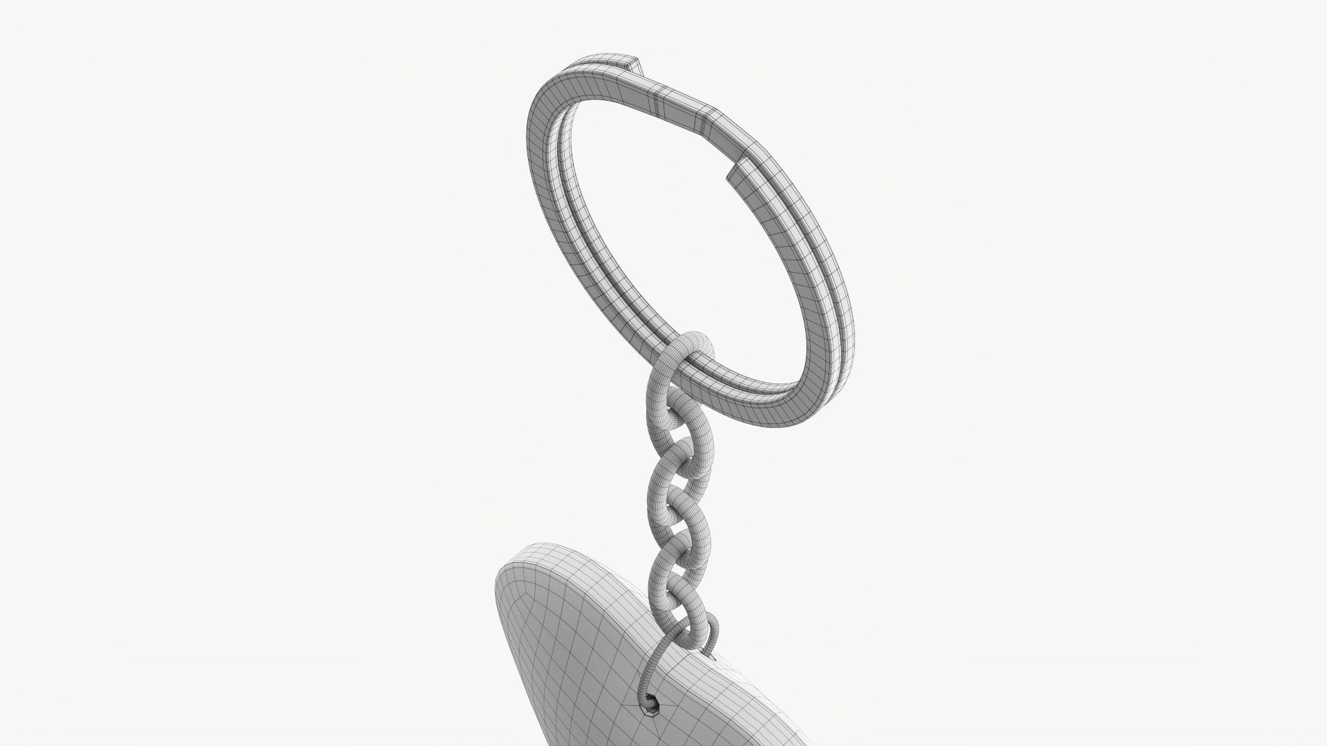 Heart shaped keychain 01 3D model_7