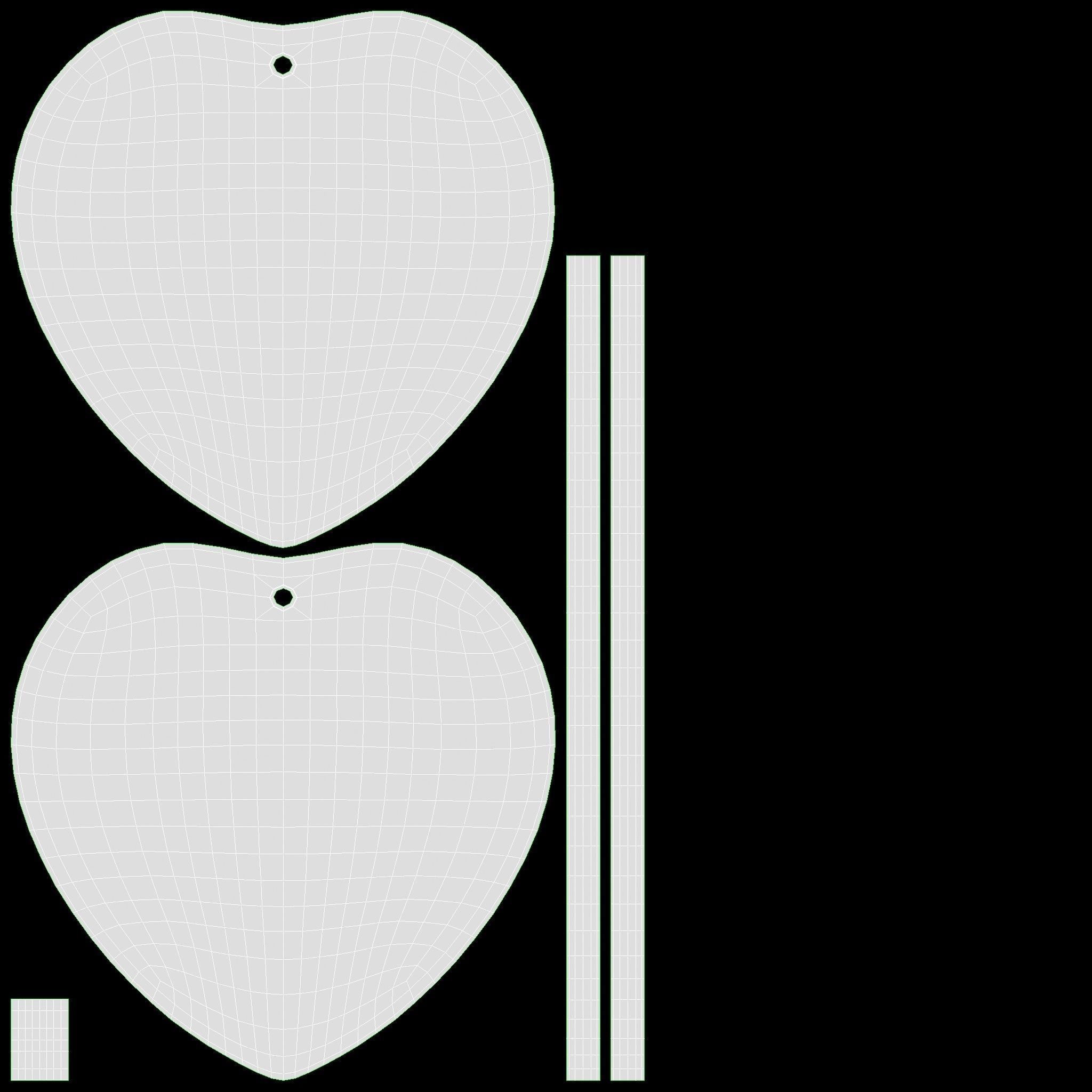 Heart shaped keychain 01 3D model_10