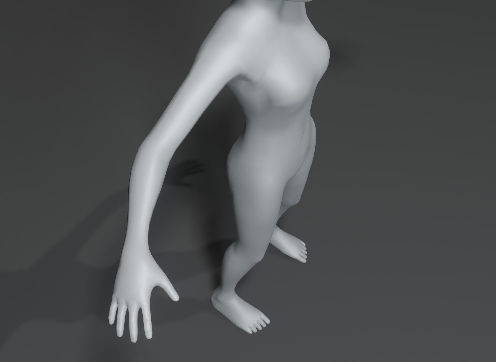 Human Body Base Mesh 3D Model Family Pack 10k Polygons 3D Model Collection_69