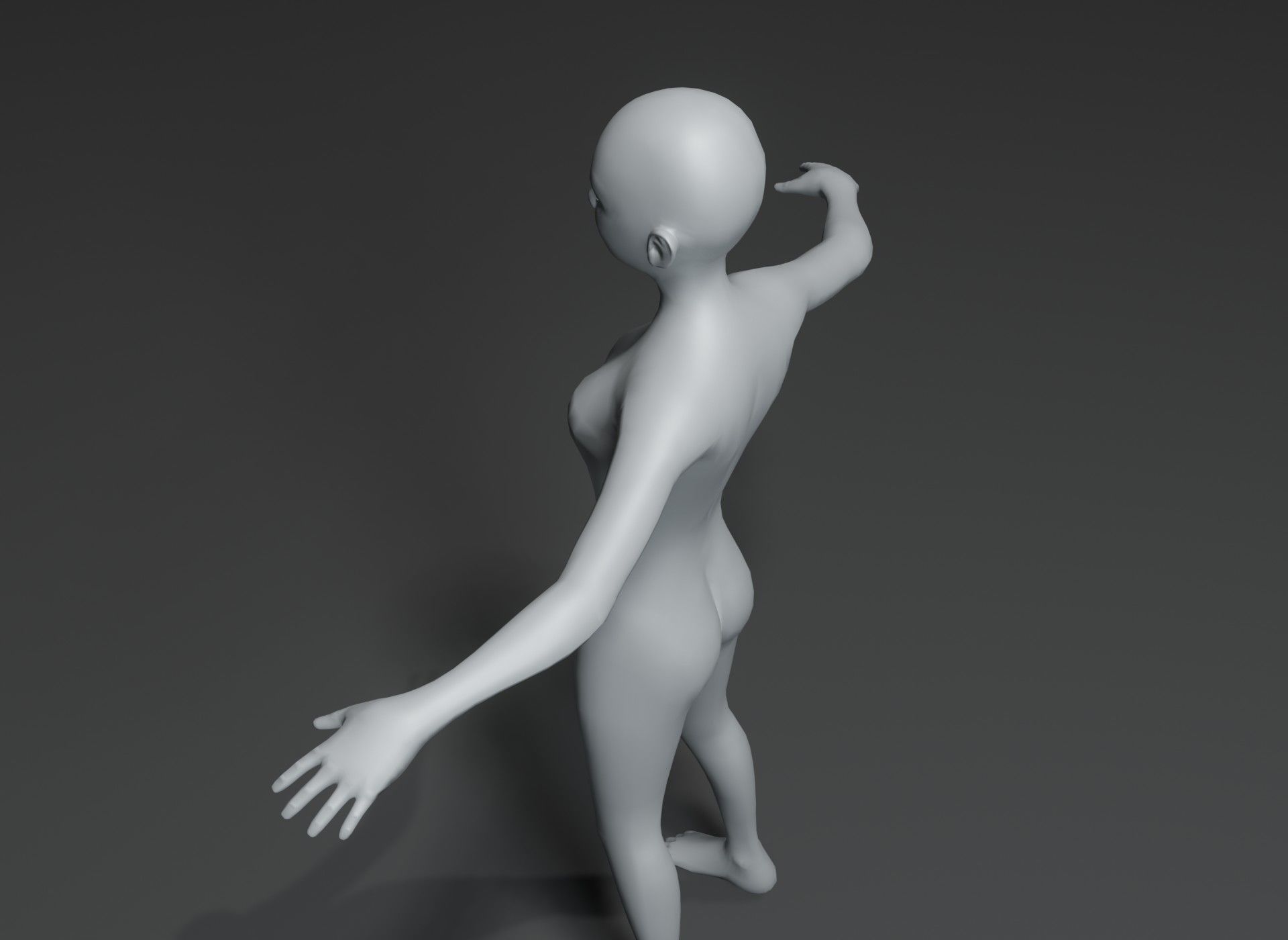 Human Body Base Mesh 3D Model Family Pack 10k Polygons 3D Model Collection_86