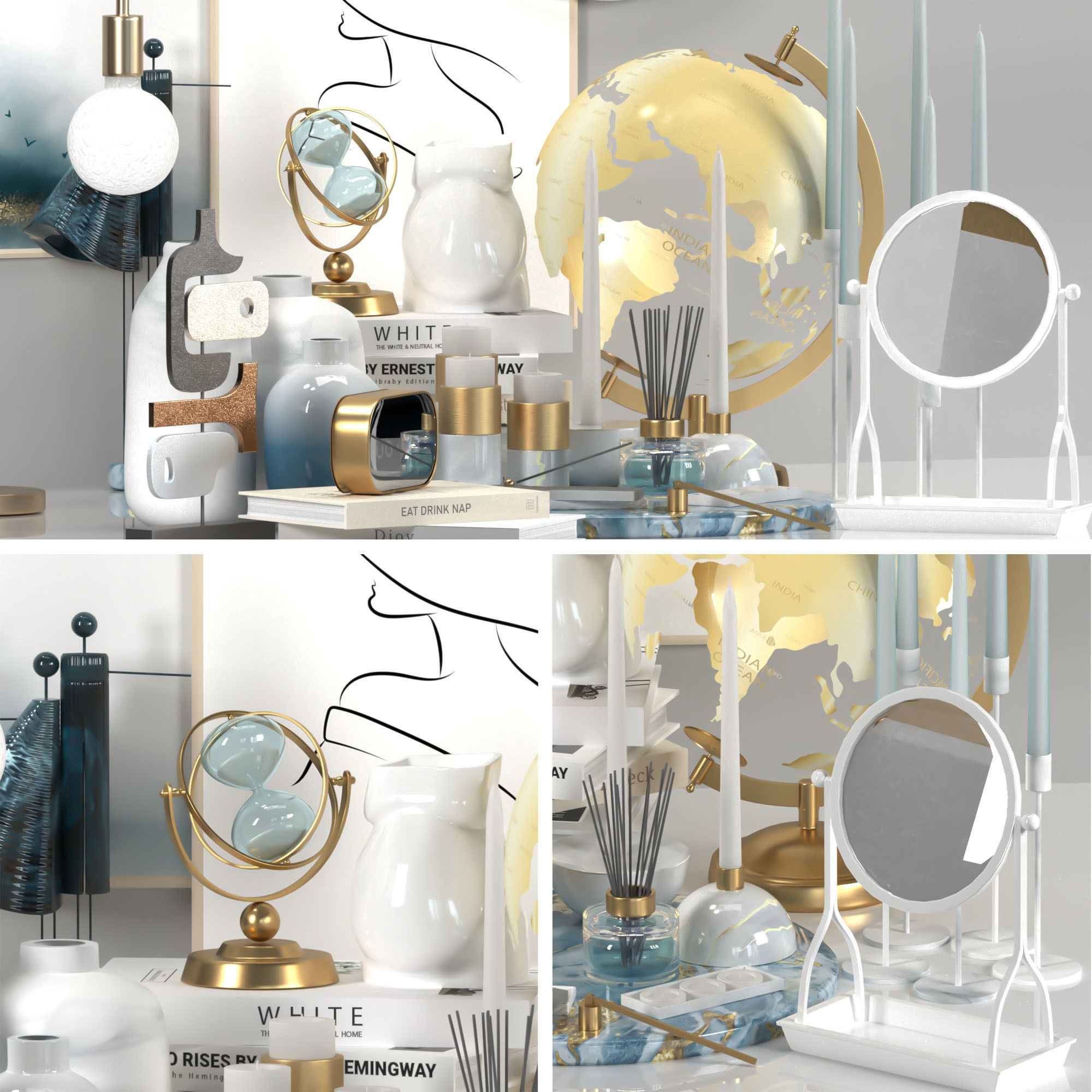 Decorative set vol 100 3D model_1