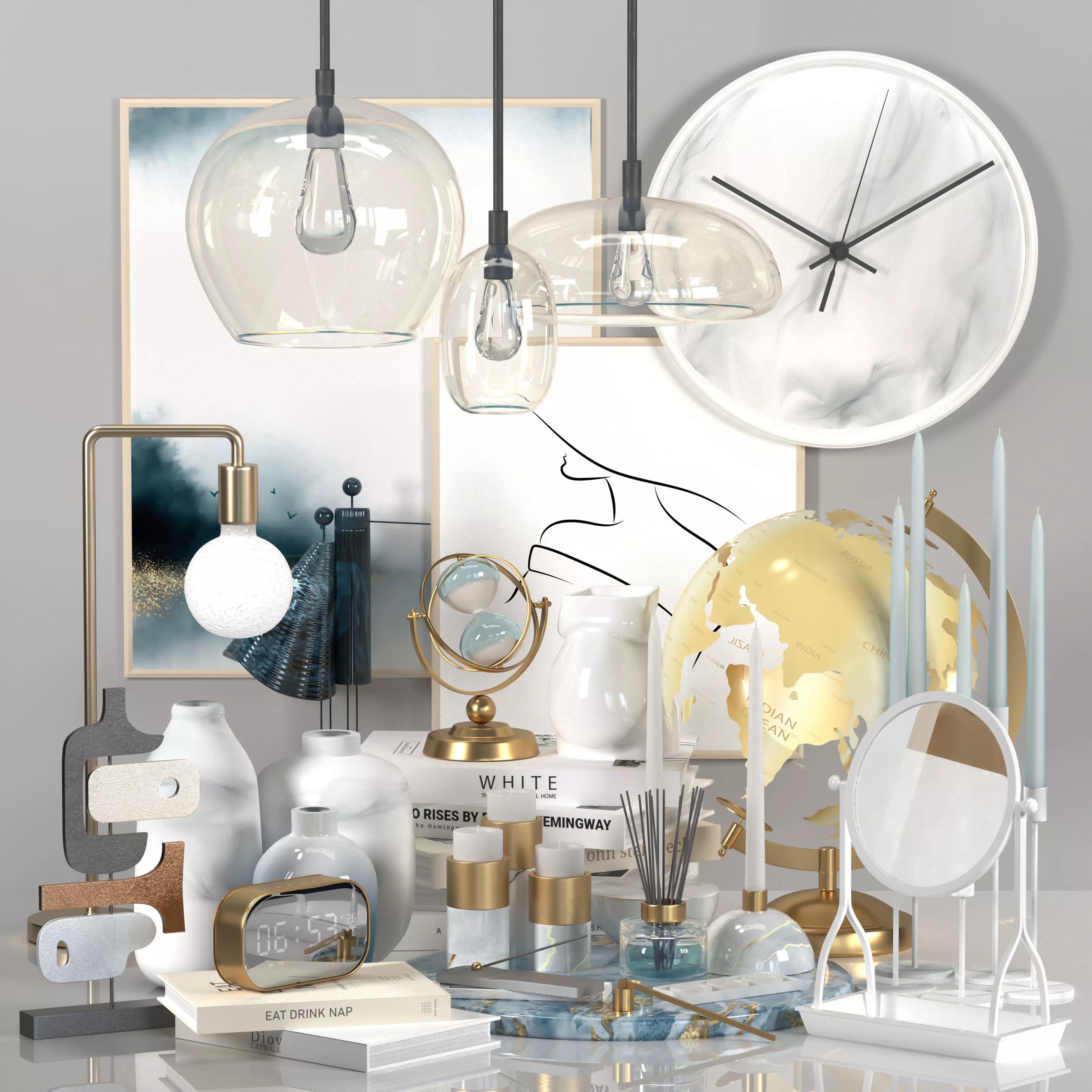 Decorative set vol 100 3D model_0