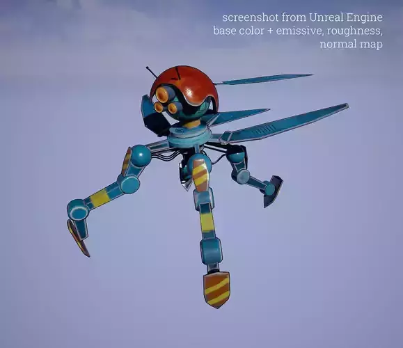 Construction Robot Worker Free low-poly 3D model