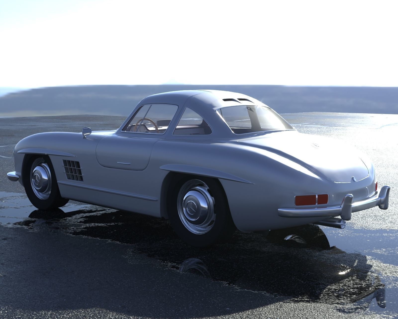 Mercedes-Benz old mercedes in desert 3D model_2