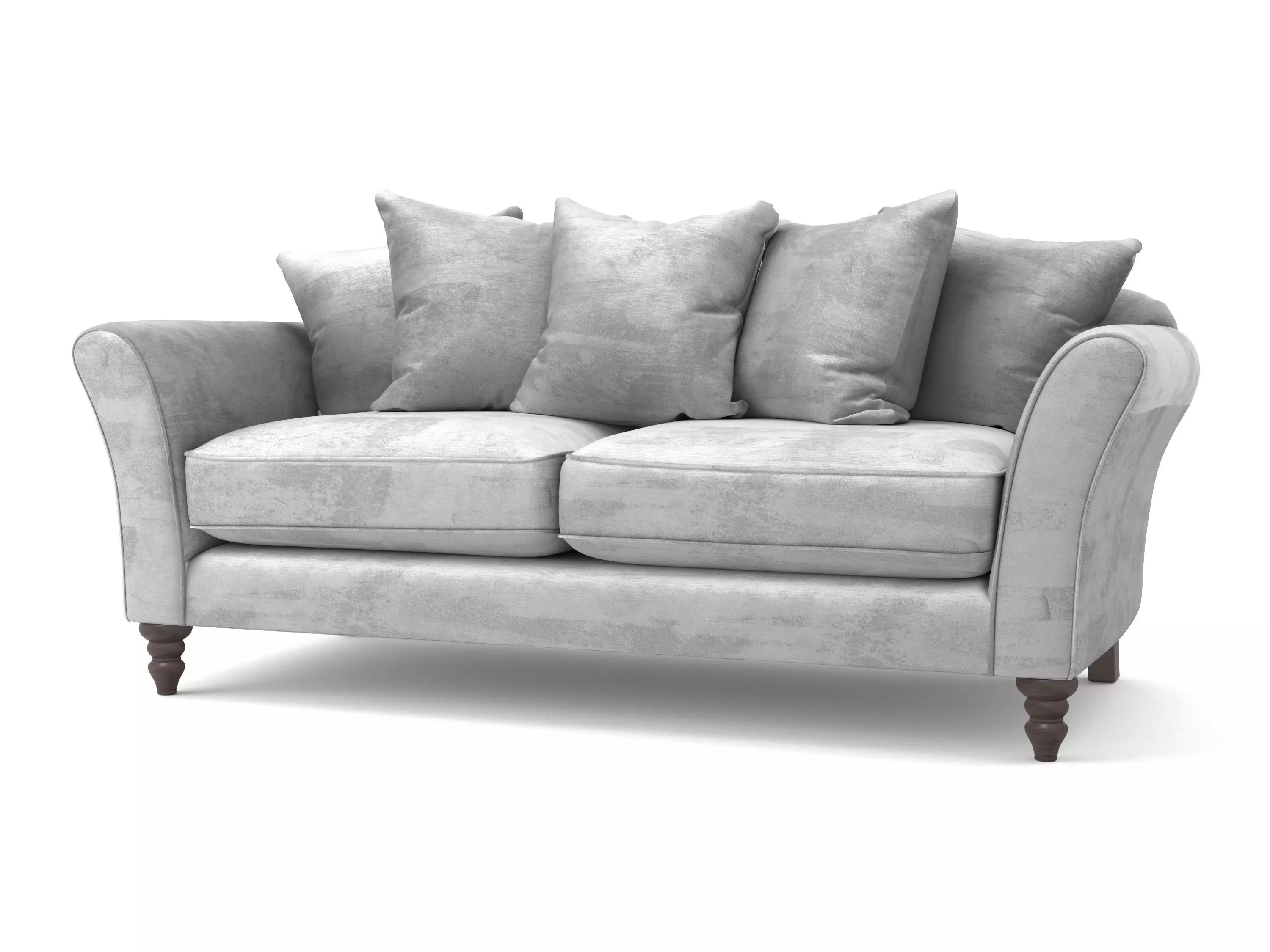 Glamour Better Alderley 3 Seater Velvet Sofa 3D model