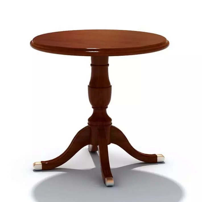 Wooden Retro Table 3D model_0