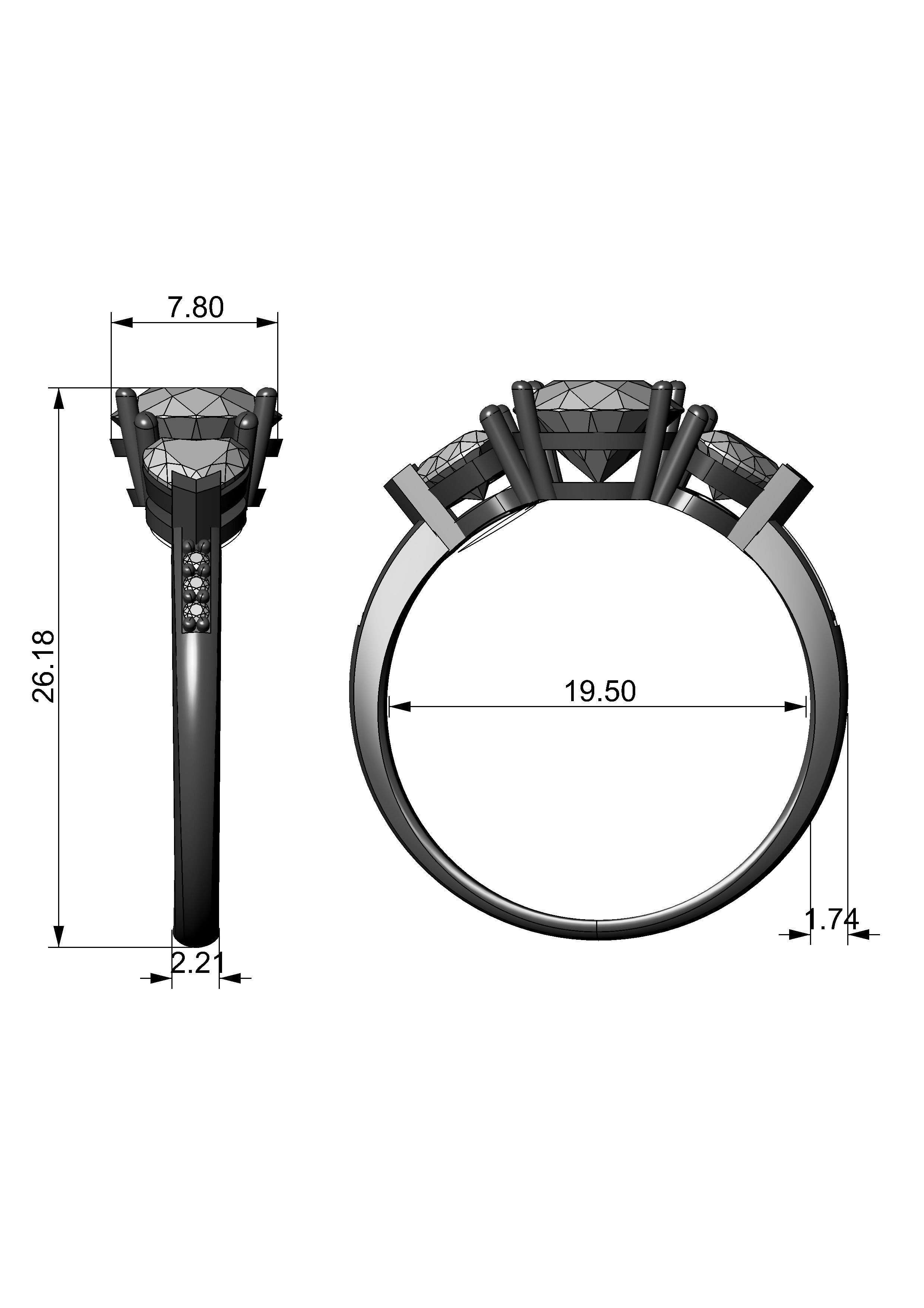 Ring with diamonds und2018 3D print model_7