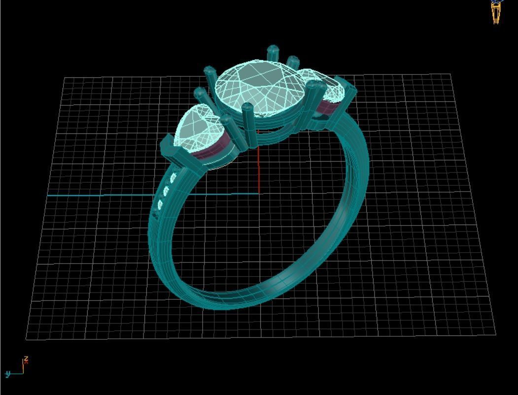 Ring with diamonds und2018 3D print model_4