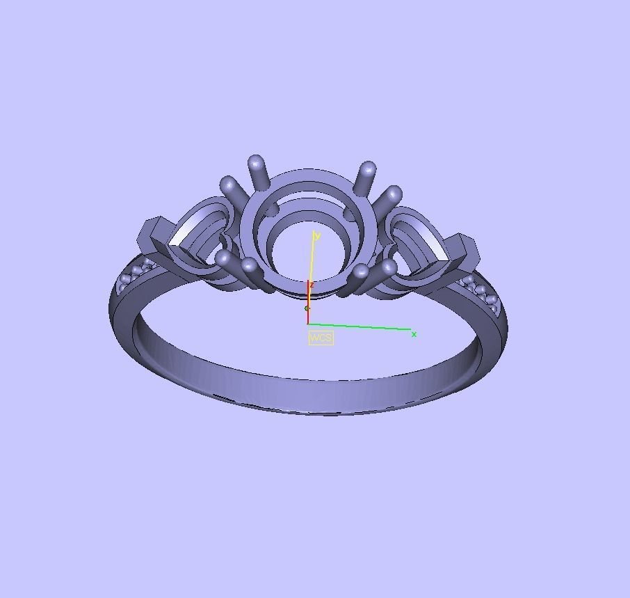 Ring with diamonds und2018 3D print model_5