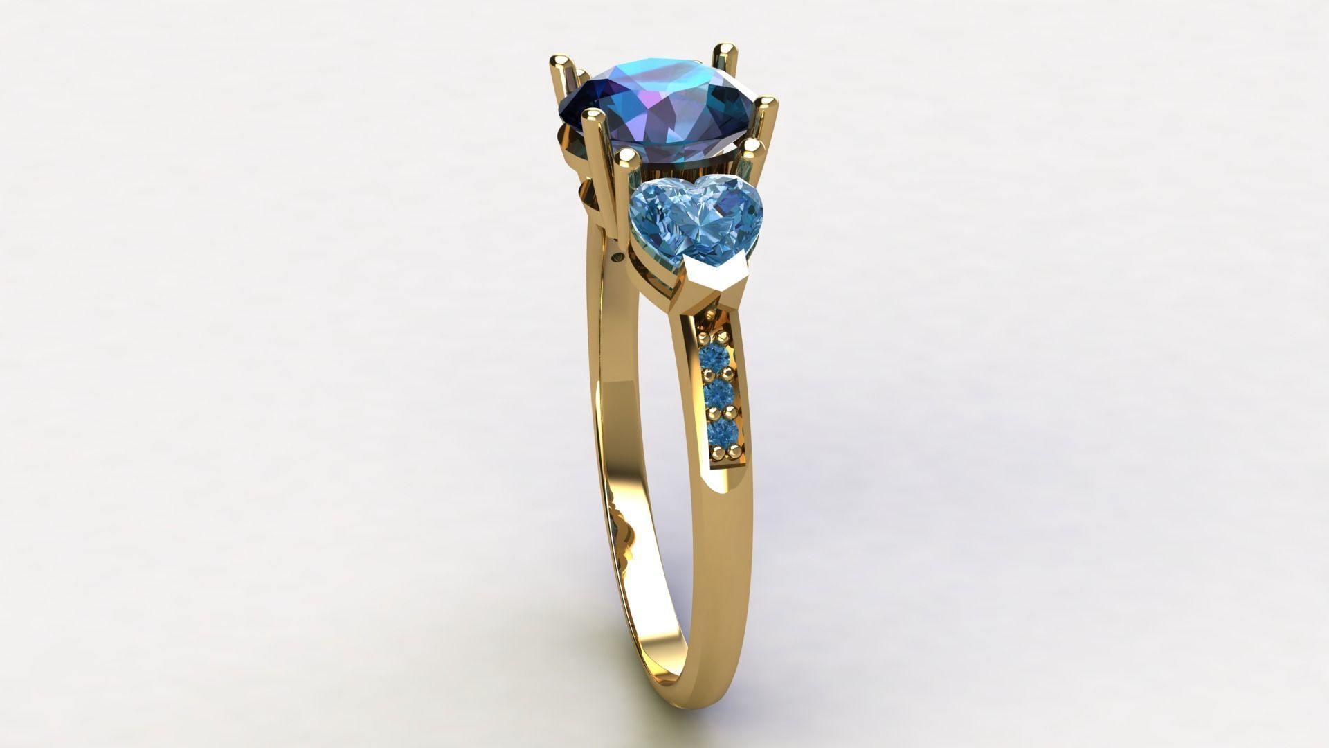 Ring with diamonds und2018 3D print model_3