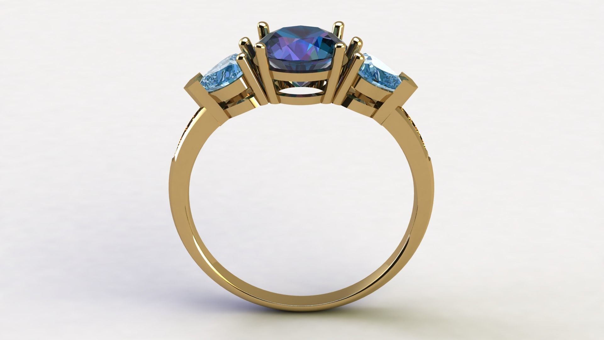 Ring with diamonds und2018 3D print model_1