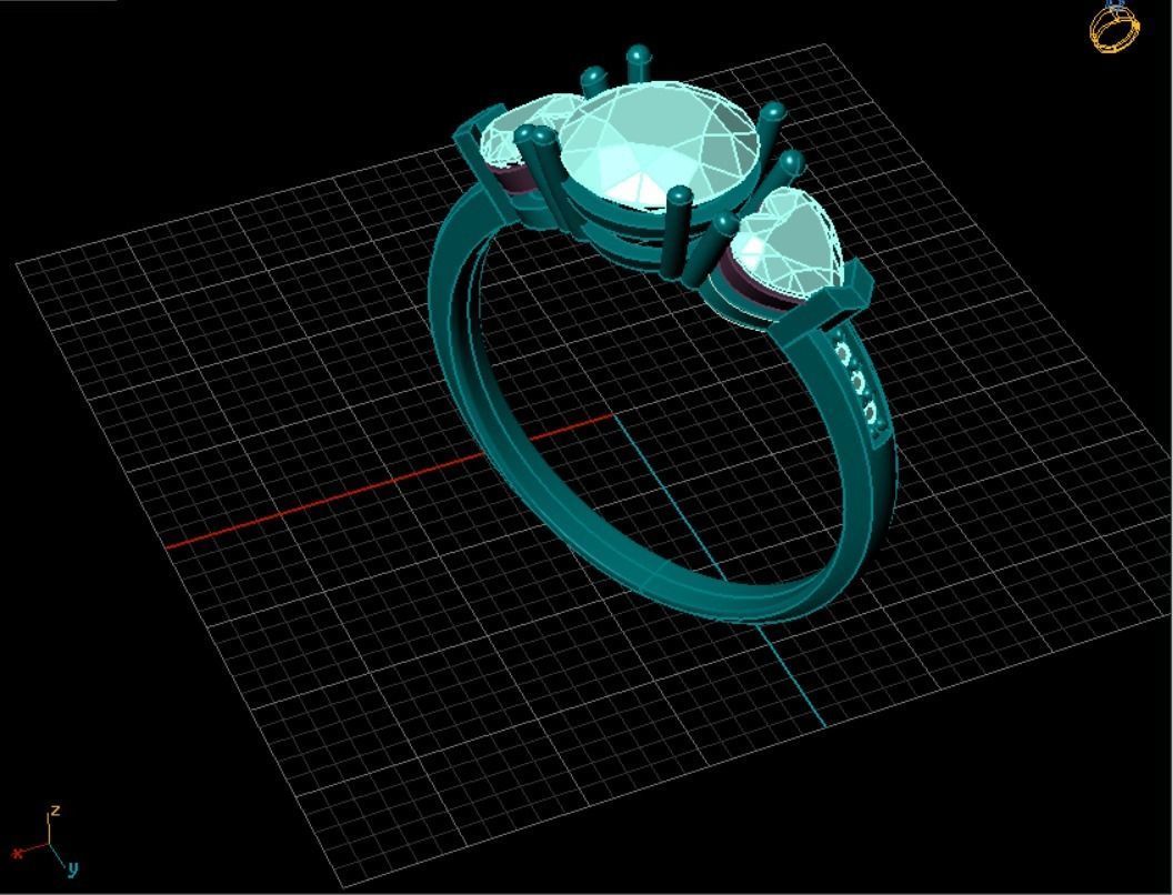 Ring with diamonds und2018 3D print model_6