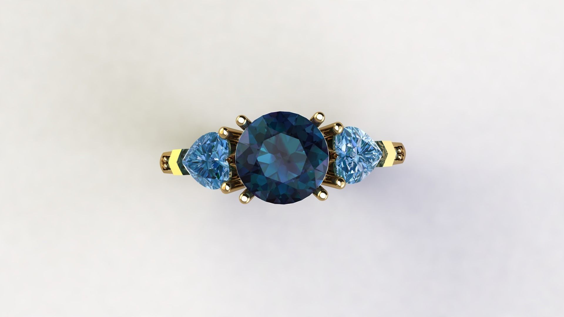 Ring with diamonds und2018 3D print model_2