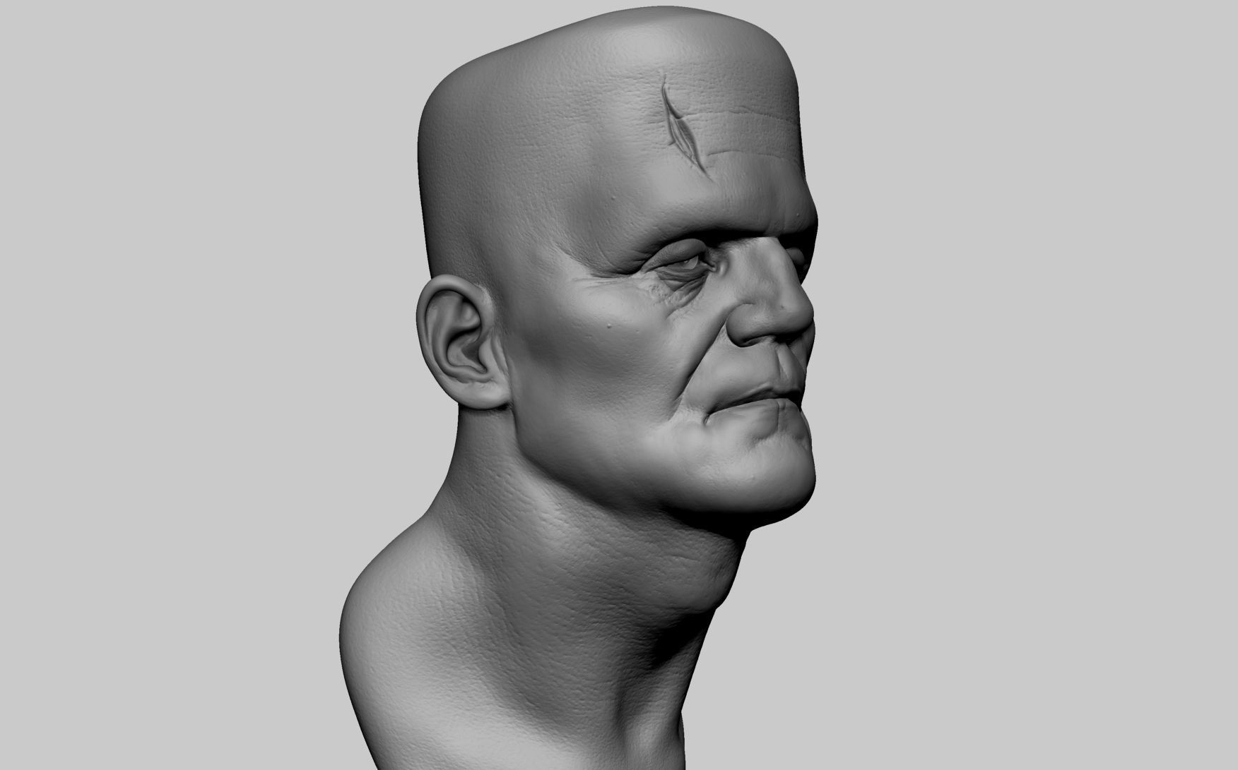 Frankestein Bust 3D print model_1