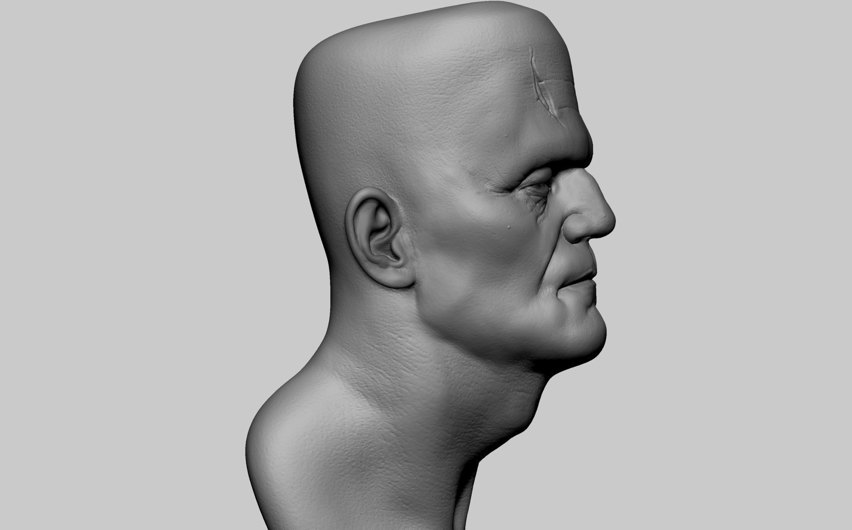 Frankestein Bust 3D print model_2