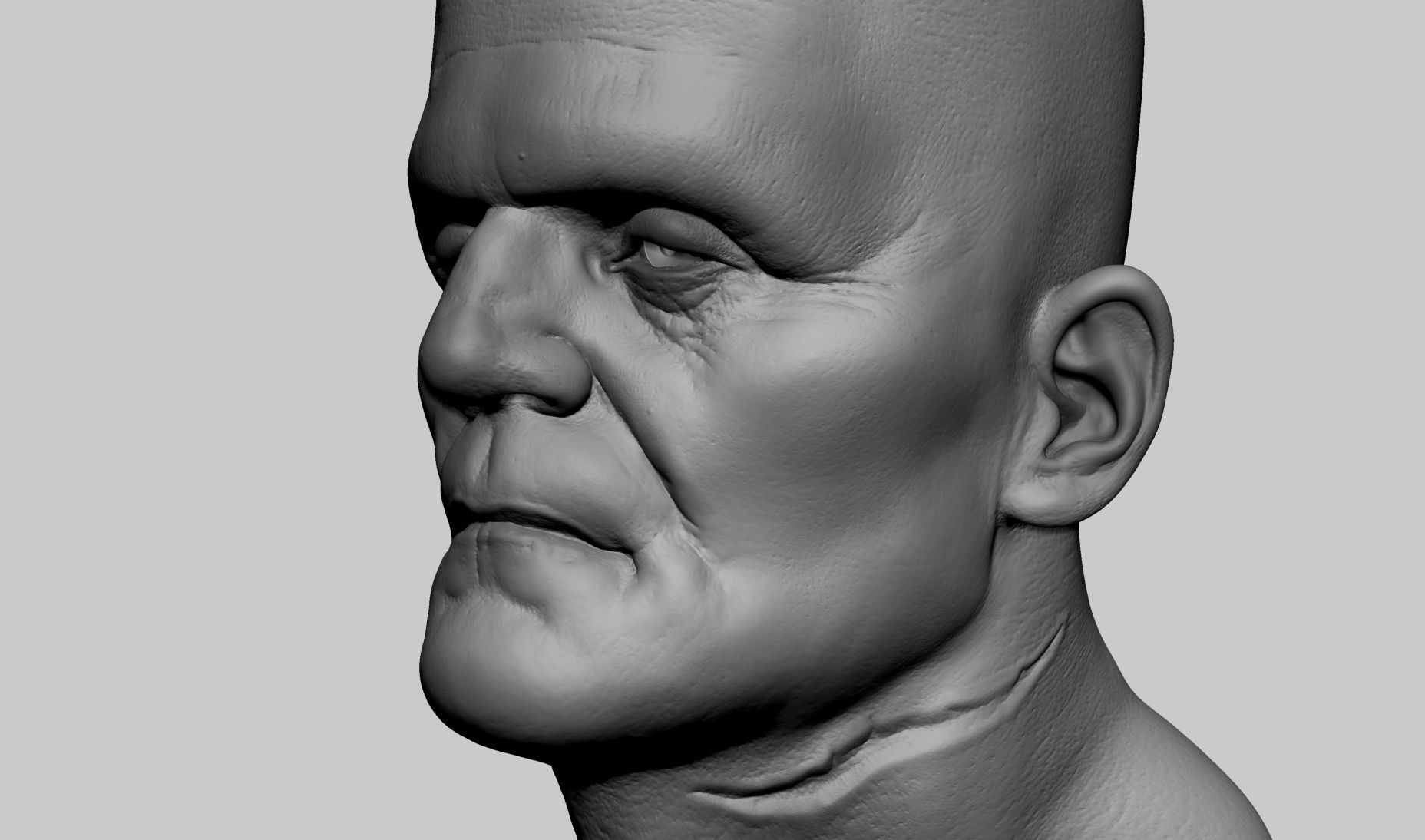 Frankestein Bust 3D print model_9