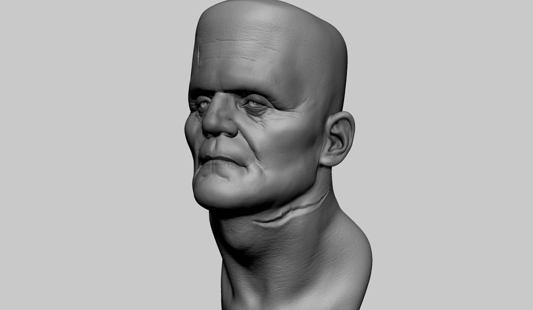 Frankestein Bust 3D print model_6