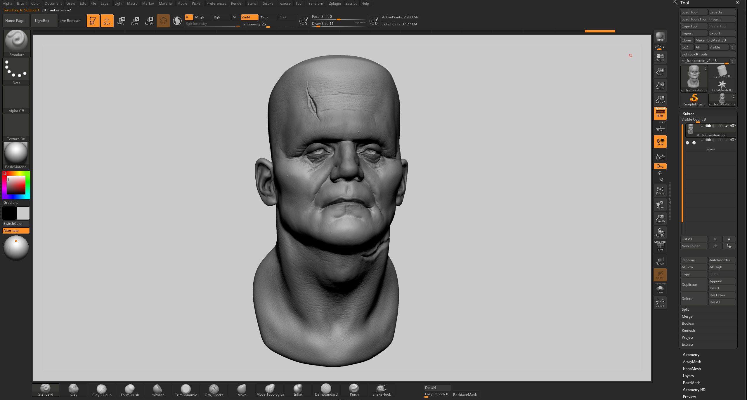 Frankestein Bust 3D print model_11