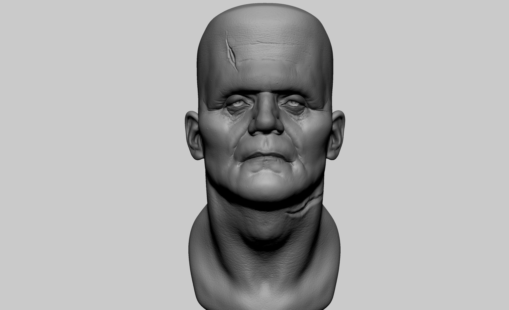 Frankestein Bust 3D print model_7