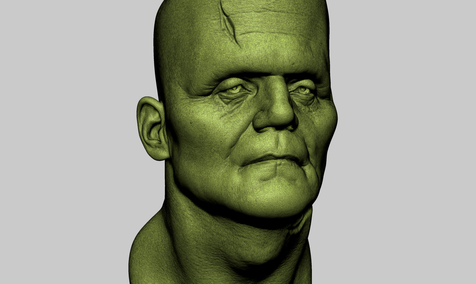 Frankestein Bust 3D print model_10