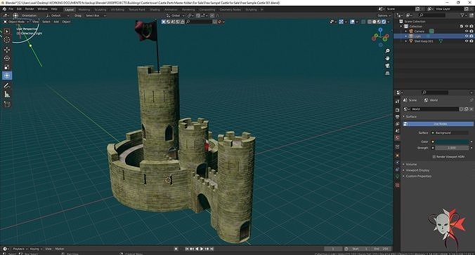 Free castle from my mega castle kitbash set Free 3D model