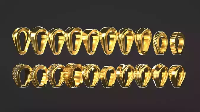 20 Bails for Pendant Collection of 3mm 4mm 5mm sizes 3D print model