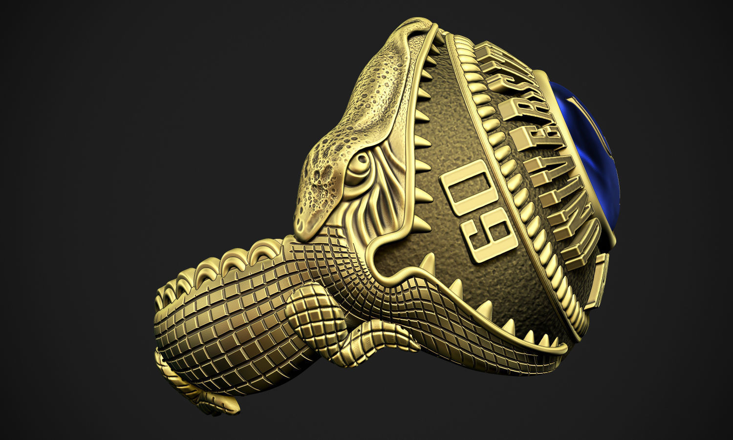 Gator Wrap Ring 3D print model_4