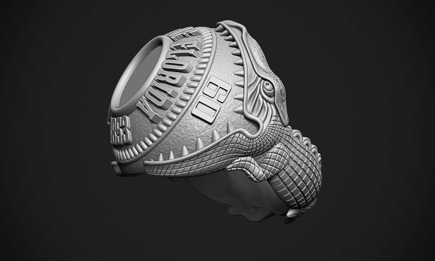Gator Wrap Ring 3D print model_8