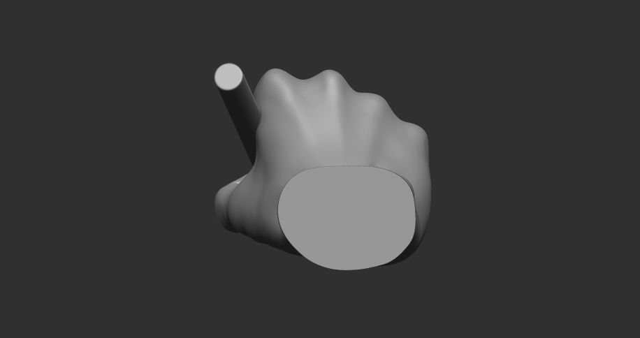 writing hand posture 3D print model_4