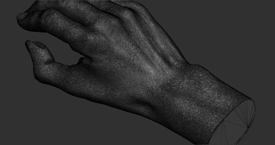 writing hand posture 3D print model_1