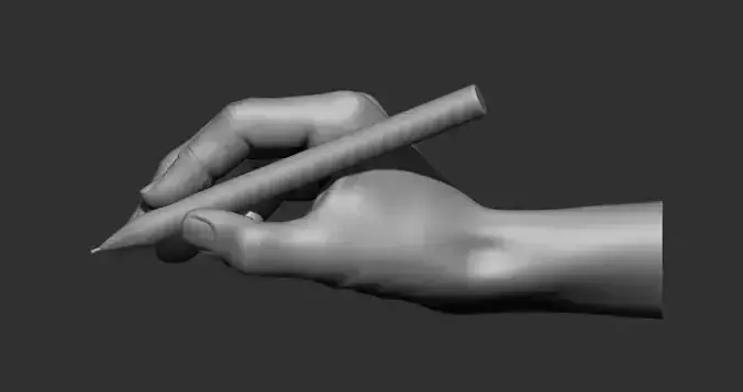 writing hand posture 3D print model