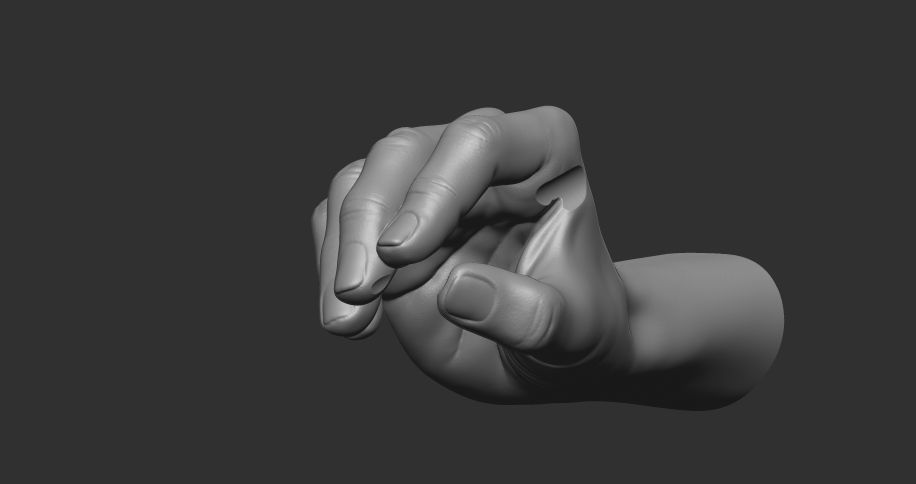 writing hand posture 3D print model_8
