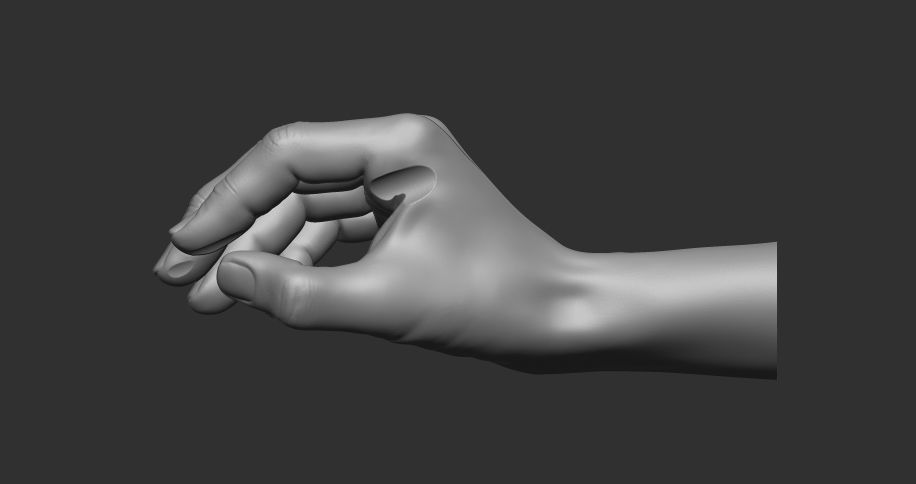 writing hand posture 3D print model_7