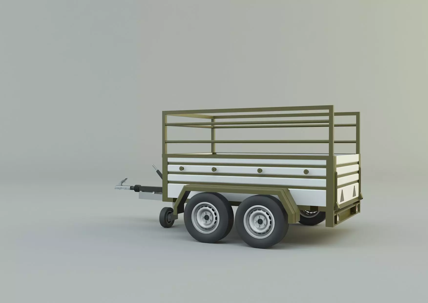 double axle trailer model 3D model