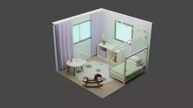 Child Room 4 Low-poly 3D model