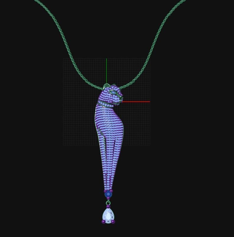 tiger pendant  3D print model_1