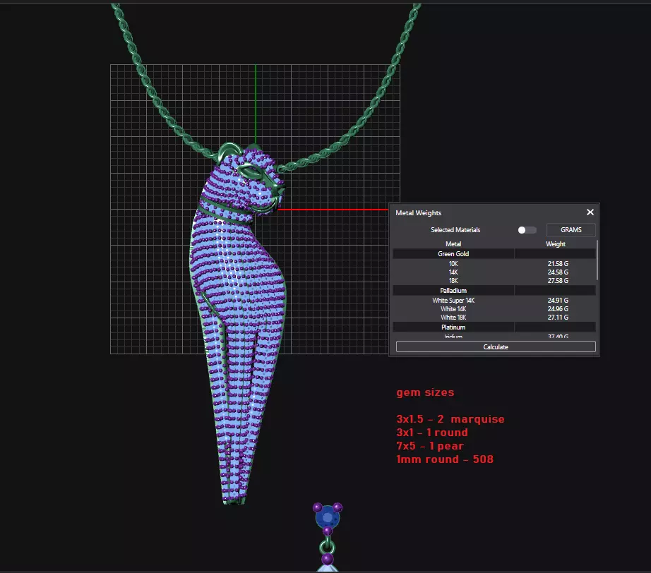 tiger pendant  3D print model_0