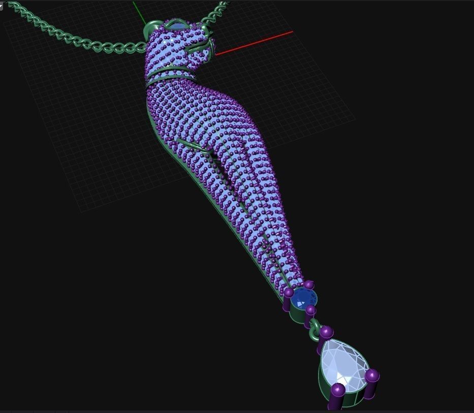 tiger pendant  3D print model_2