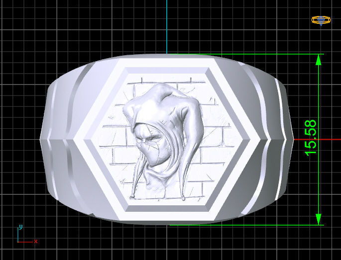 Joker ring Silver Gold Print 3D print model_8
